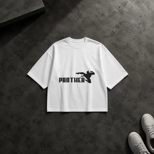 تیشرت باکسی بلک پنتر طرح لوگو Panther