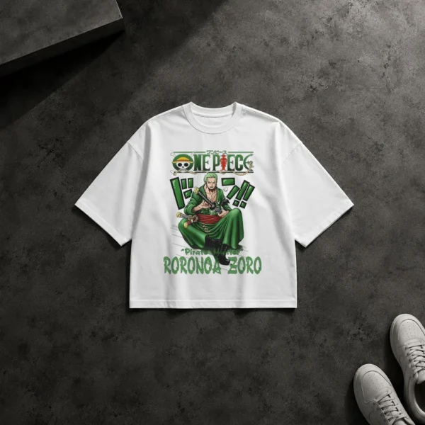 تیشرت باکسی انیمه وان پیس طرح زورو (Roronoa Zoro)