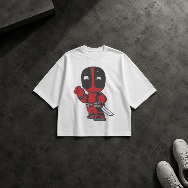 تیشرت باکسی ددپول طرح چیبی (Deadpool) کد 3163