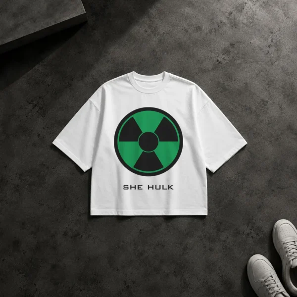 تیشرت باکسی شی‌هالک طرح لوگو تشعشع (She-Hulk) کد 3204