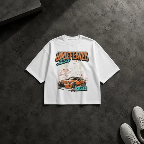 تیشرت باکسی ماشین دریفت طرح Undefeated Lane