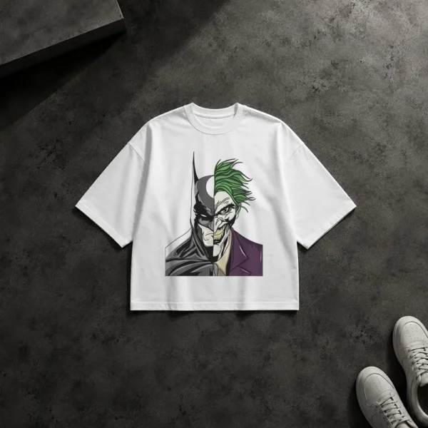 تیشرت باکسی بتمن طرح چهره دوگانه جوکر (Batman Joker) کد 3334
