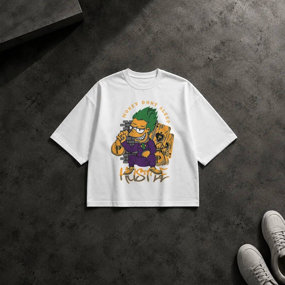 تیشرت باکسی سیمپسون‌ها طرح بارت گانگستری (Bart Simpson) کد 3377
