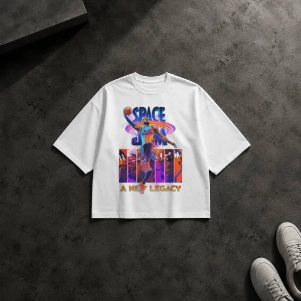 تیشرت باکسی بسکتبال طرح اسپیس جم نسل جدید (Space Jam)