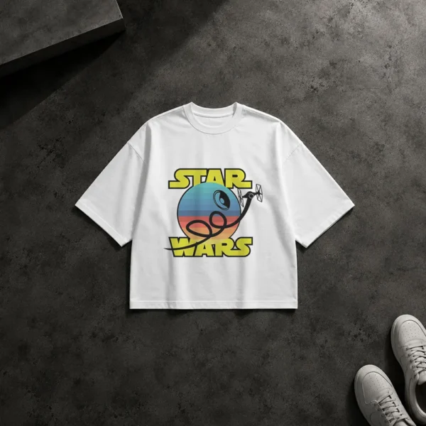 تیشرت باکسی جنگ ستارگان طرح رترو سفینه (Star Wars) کد 3489