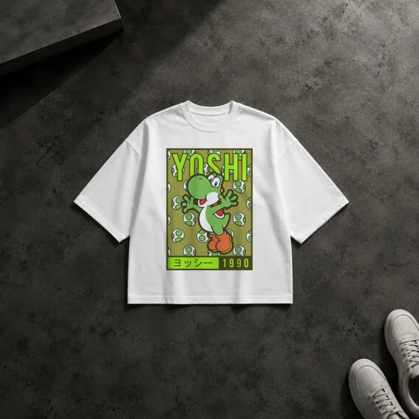 تیشرت باکسی سوپر ماریو طرح یوشی سبز (Yoshi) کد 3498