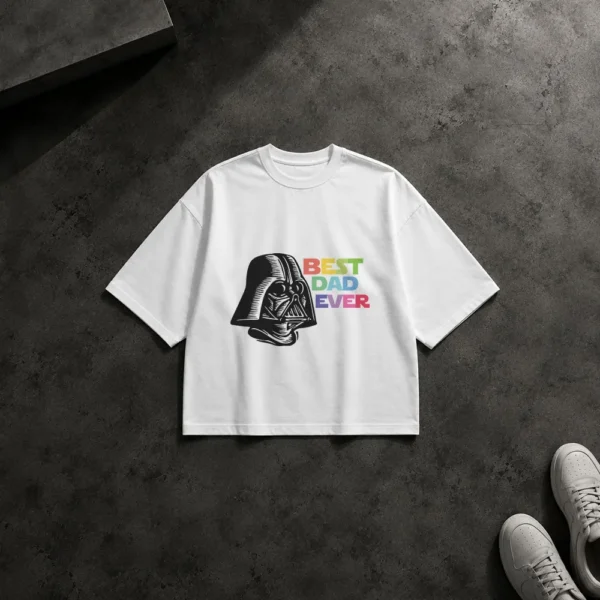 تیشرت باکسی روز پدر طرح Darth Vader Best Dad Ever