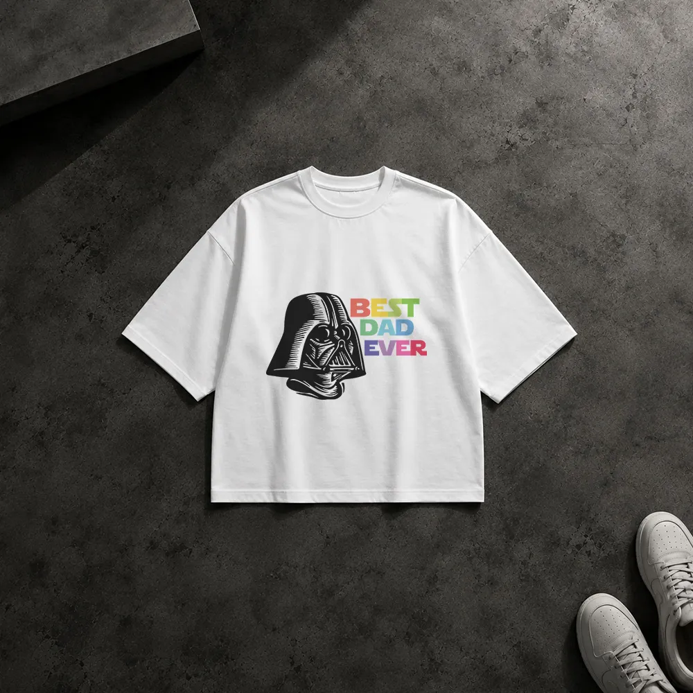 تیشرت باکسی روز پدر طرح Darth Vader Best Dad Ever کد 3558