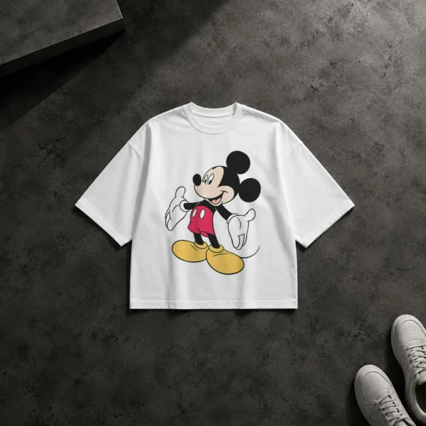 تیشرت باکسی میکی موس طرح کلاسیک ایستاده (Mickey Mouse) کد 3660