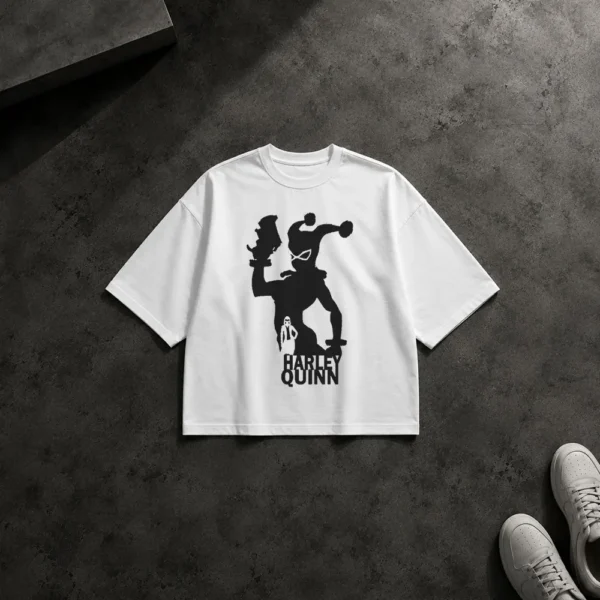 تیشرت باکسی دی‌سی طرح سیلوئت هارلی کویین (Harley Quinn) کد 3771