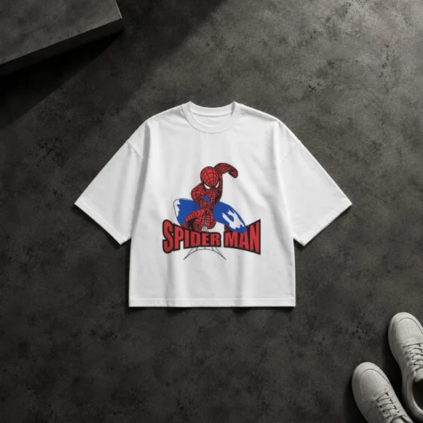 تیشرت باکسی مرد عنکبوتی طرح لوگوی کلاسیک (Spider-Man)