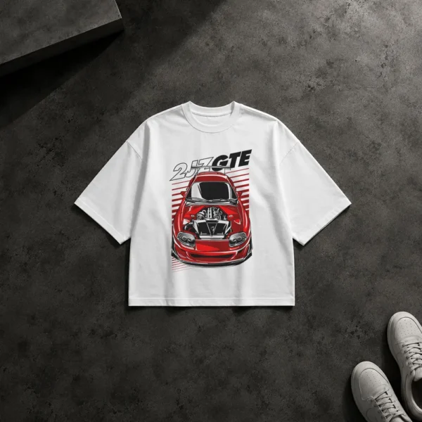 تیشرت باکسی تویوتا سوپرا طرح موتور 2JZ-GTE