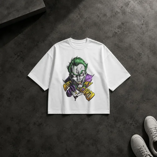 تیشرت باکسی جوکر طرح پرتره کارت بازی (Joker)