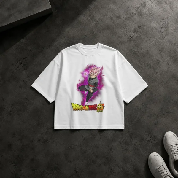 تیشرت باکسی انیمه دراگون بال سوپر طرح گوکو بلک رز