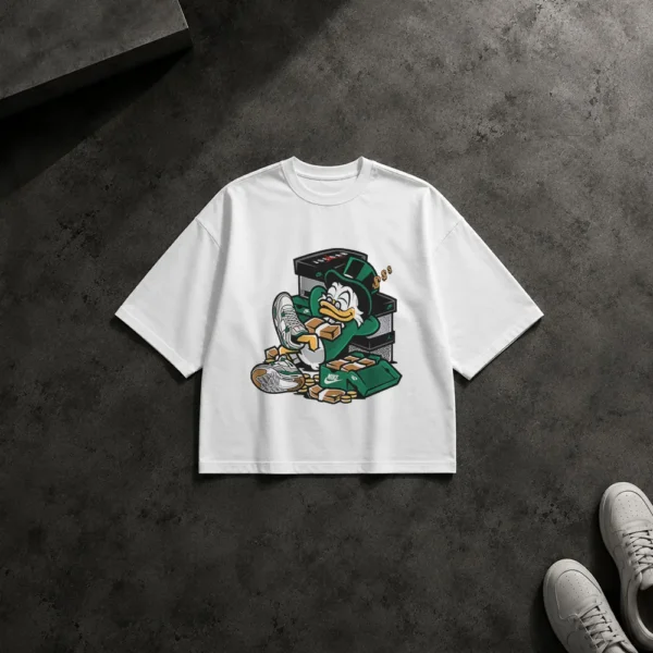 تیشرت باکسی اسکروج مک‌داک طرح پول و ثروت (Scrooge McDuck)