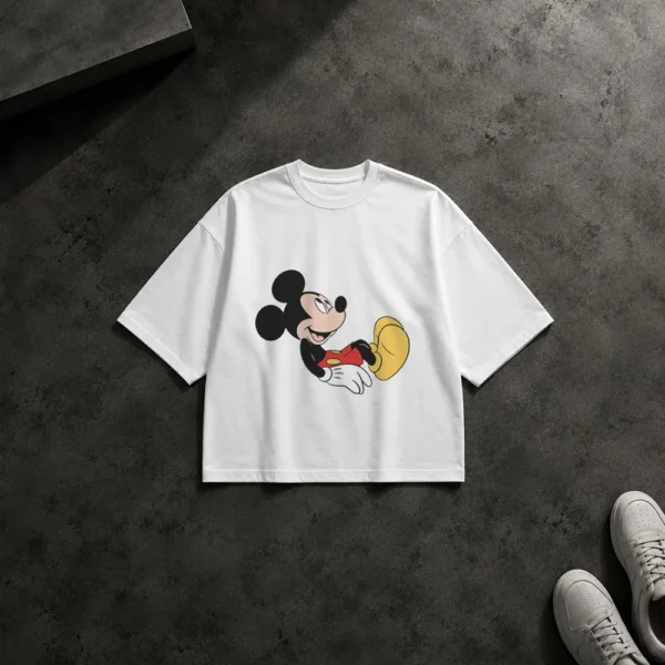 تیشرت باکسی میکی موس طرح کلاسیک کارتونی (Mickey Mouse) کد 5451