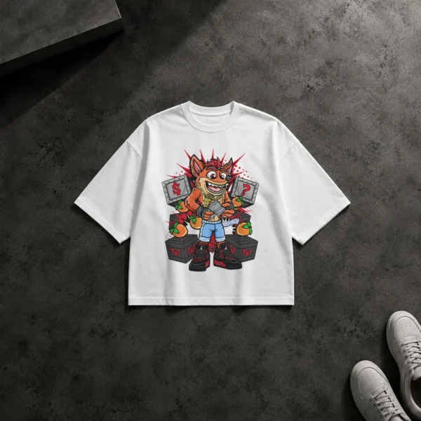 تیشرت باکسی بازی کراش بندیکوت طرح گیمر (Crash Bandicoot)