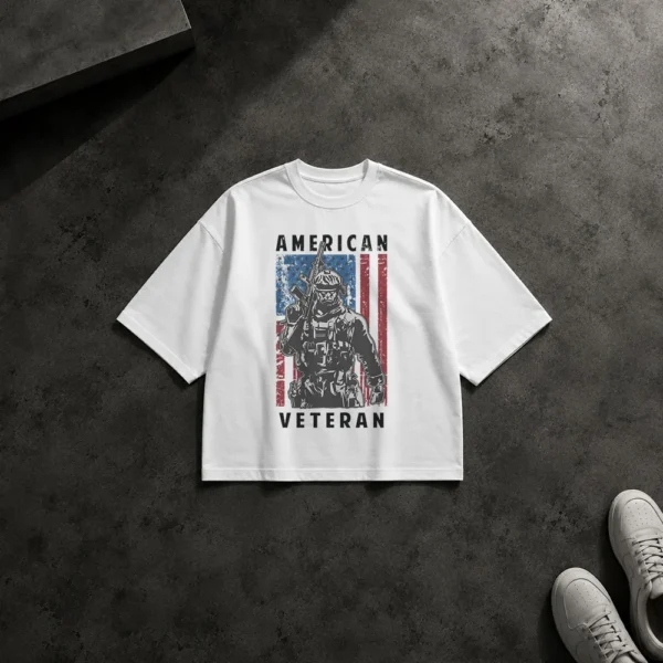 تیشرت باکسی سرباز آمریکایی طرح American Veteran کد 5997