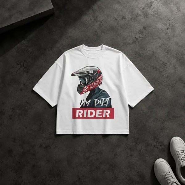 تیشرت باکسی موتورسواری طرح کلاه کراس I'm Dirt Rider