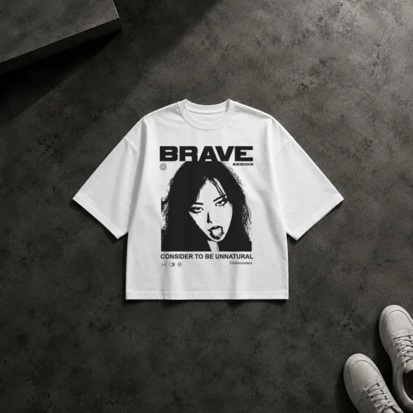 تیشرت باکسی طرح Brave پرتره زن