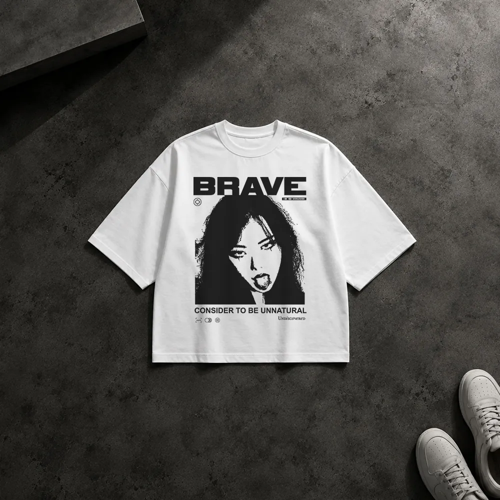 تیشرت باکسی طرح Brave پرتره زن کد 645
