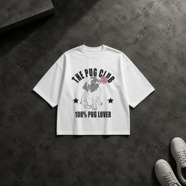 تیشرت باکسی سگ پاگ طرح The Pug Club کد 7257