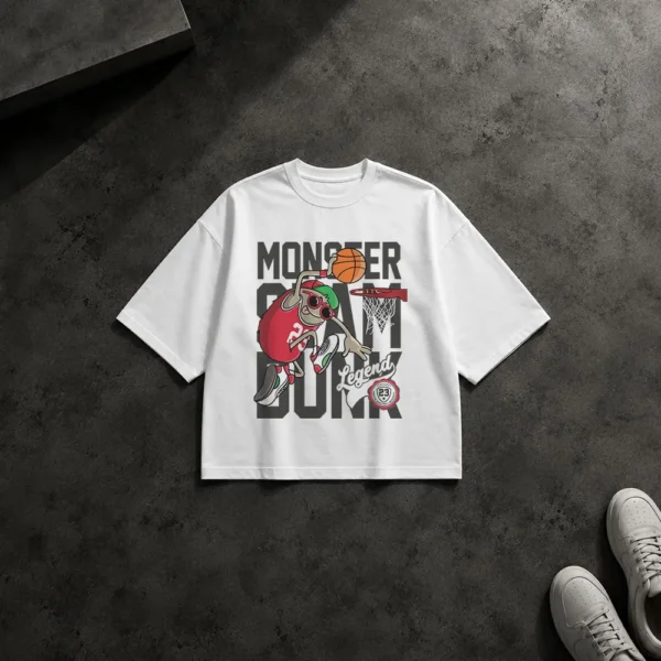 تیشرت باکسی بسکتبال طرح هیولای کارتونی Monster Dunk کد 7275