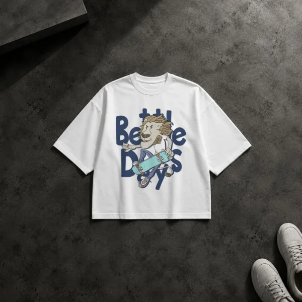 تیشرت باکسی گربه اسکیت‌باز طرح Be the Boss