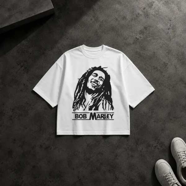 تیشرت باکسی باب مارلی طرح لبخند (Bob Marley) کد 7548