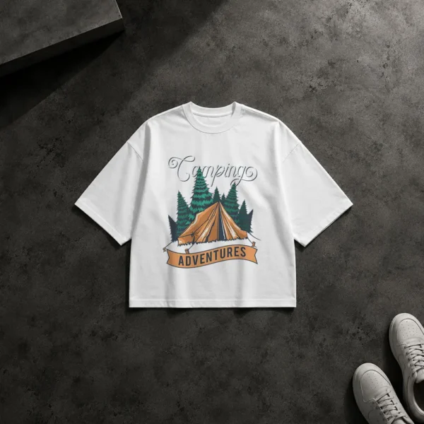تیشرت باکسی کمپینگ طرح Camping Adventures کد 7916