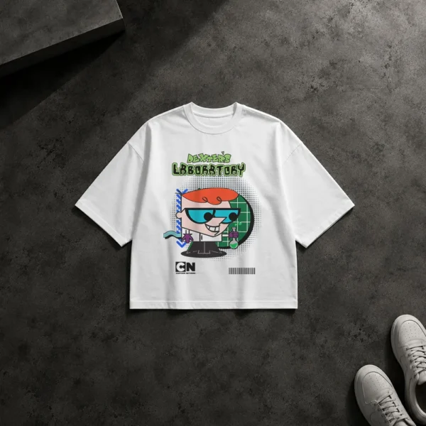 تیشرت باکسی آزمایشگاه دکستر طرح کارتونی (Dexter's Laboratory)