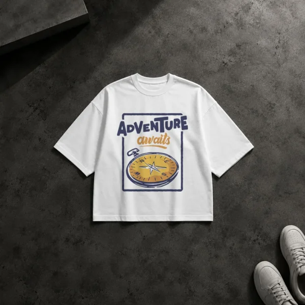 تیشرت باکسی ماجراجویی طرح قطب‌نما Adventure Awaits کد 8338