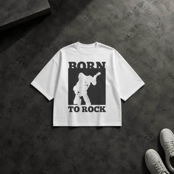 تیشرت باکسی موسیقی طرح Born to Rock کد 8471