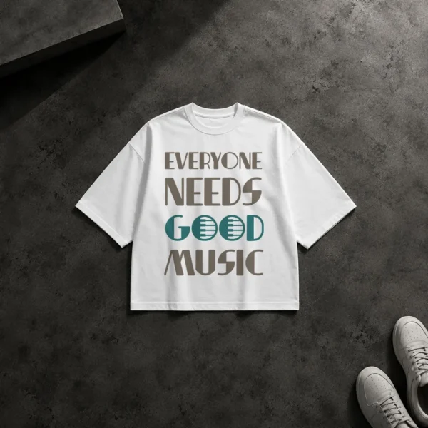 تیشرت باکسی موسیقی طرح Everyone Needs Good Music