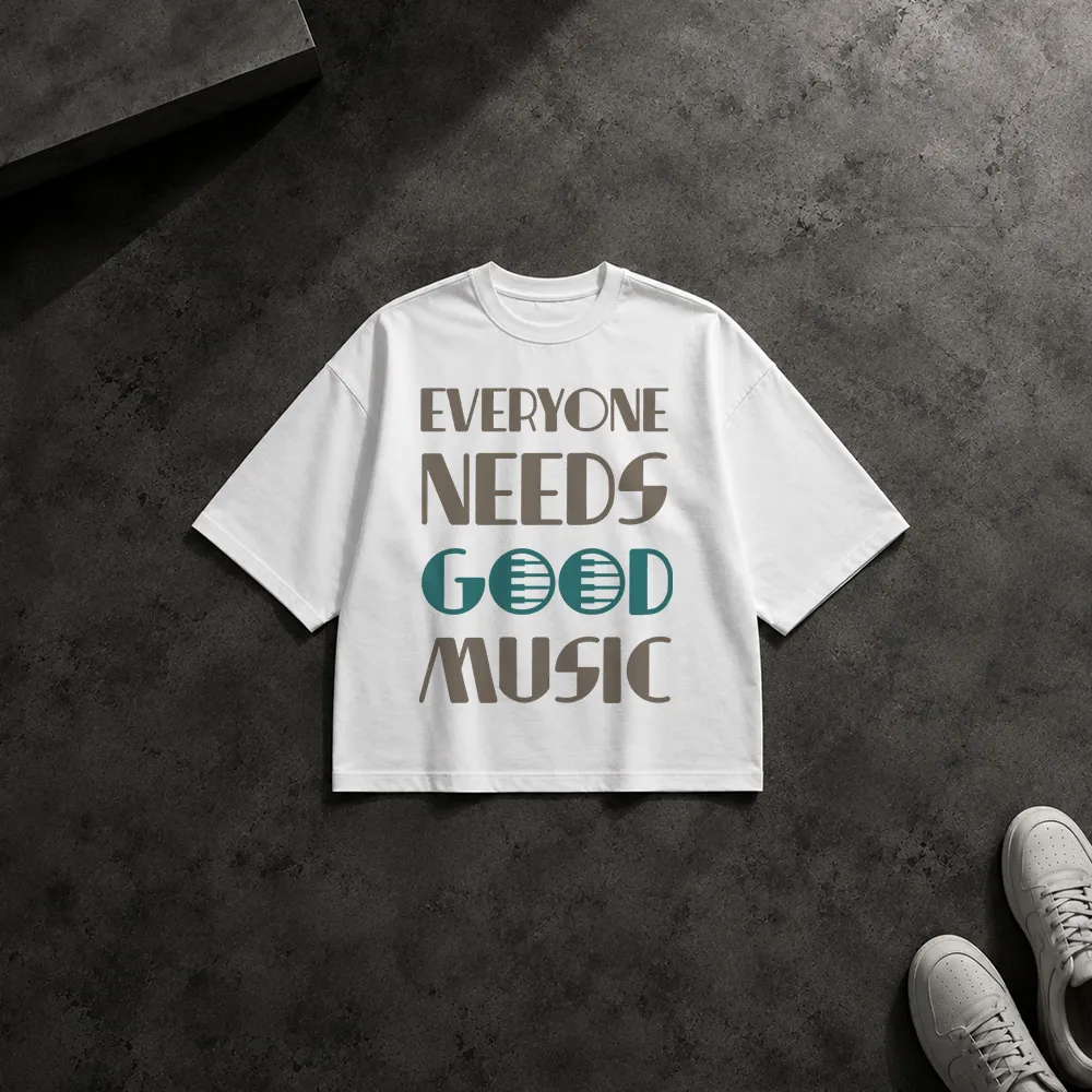 تیشرت باکسی موسیقی طرح Everyone Needs Good Music کد 8483