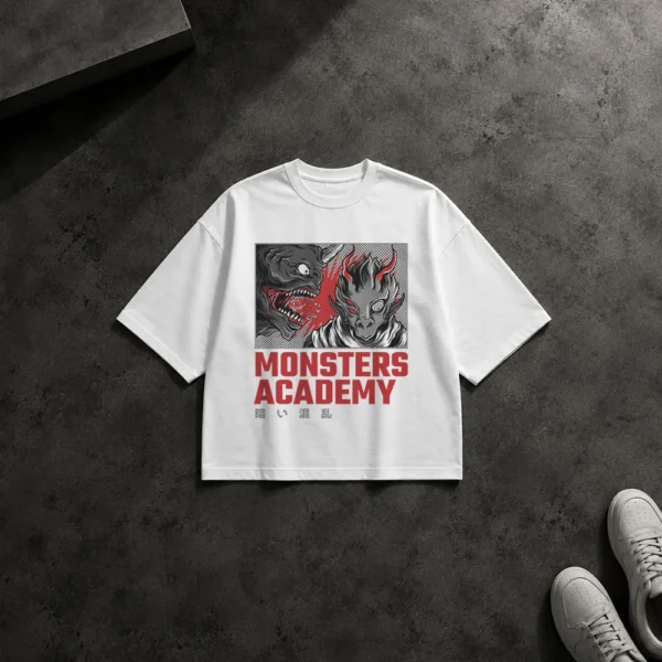 تیشرت باکسی هیولا طرح Monsters Academy کد 8659