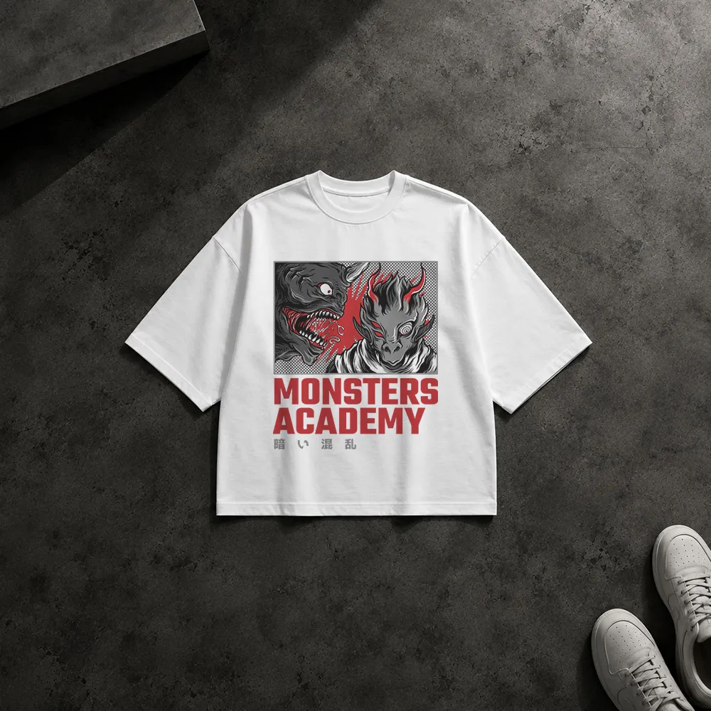 تیشرت باکسی هیولا طرح Monsters Academy کد 8659