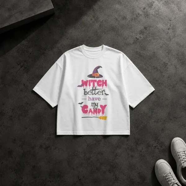تیشرت باکسی جادوگر طرح Witch Better Have My Candy کد 9035