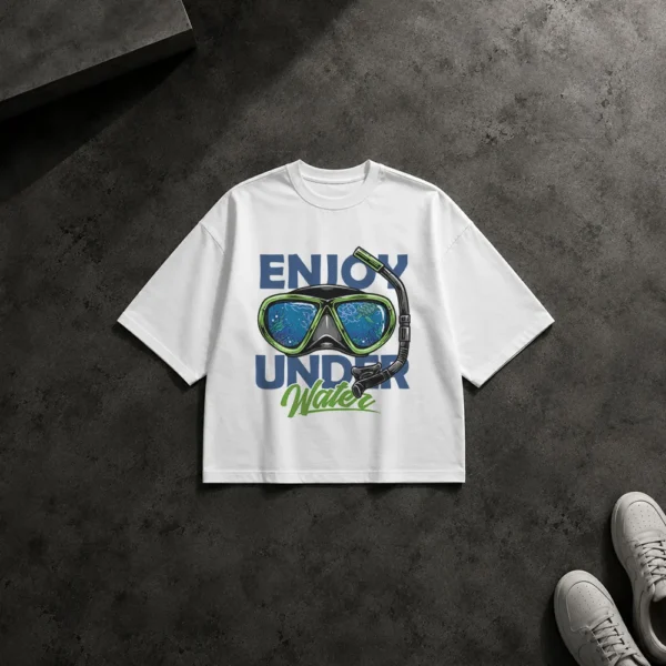 تیشرت باکسی طرح ماسک غواصی Enjoy Underwater کد 9215