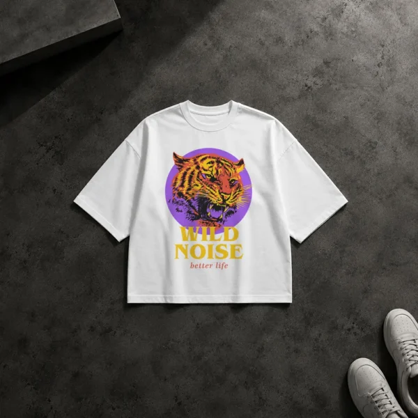 تیشرت باکسی ببر طرح Wild Noise کد 9600