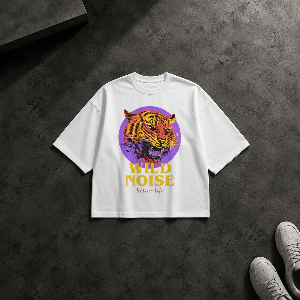 تیشرت باکسی ببر طرح Wild Noise کد 9600