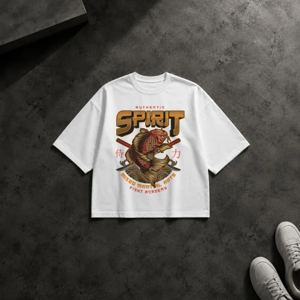 تیشرت باکسی هنرهای رزمی طرح Spirit ماهی کد 9692