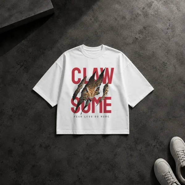 تیشرت باکسی پلنگ طرح Claw Some کد 9822