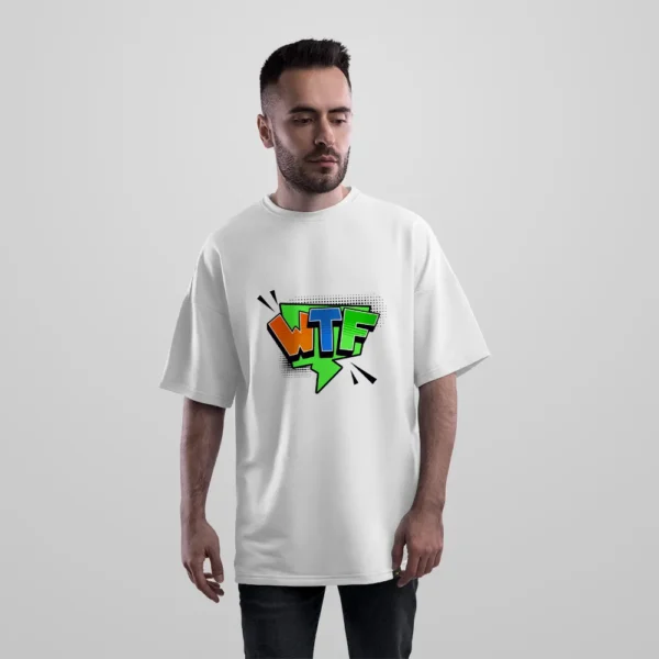 تیشرت اورسایز نوشته کمیک WTF کد 13161