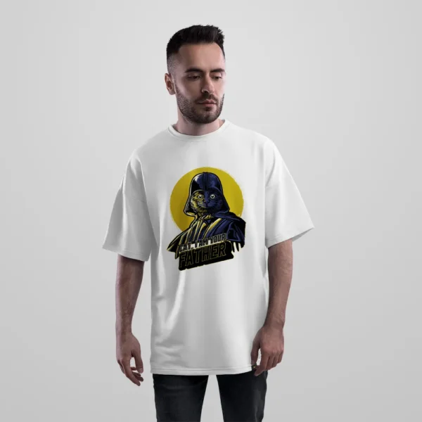 تیشرت اورسایز گربه طرح دارث ویدر (Darth Vader) کد 14216
