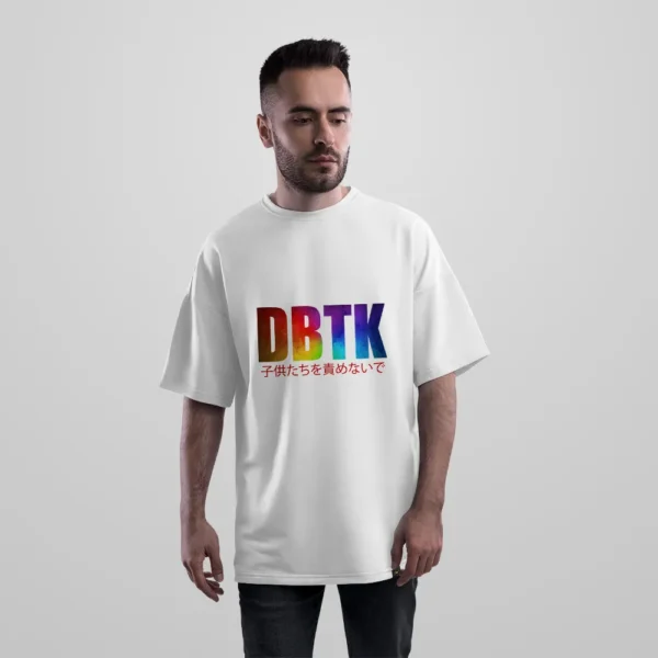 تیشرت اورسایز تایپوگرافی ژاپنی طرح DBTK کد 1510