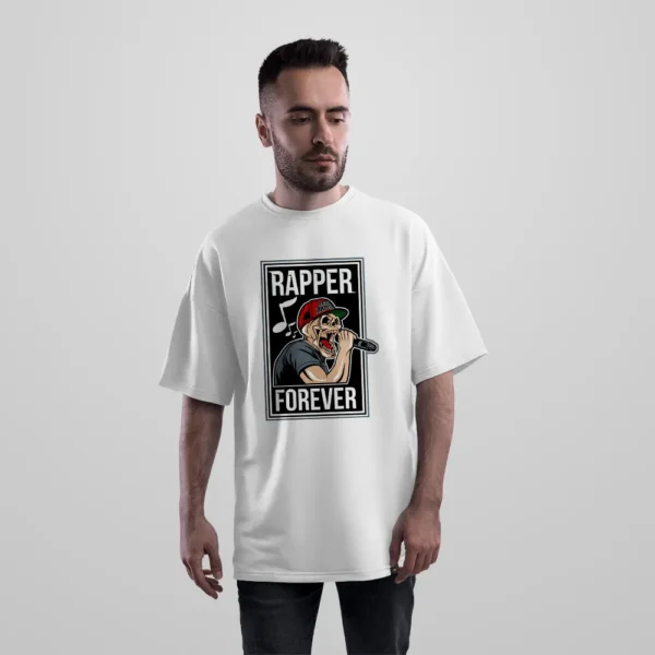 تیشرت اورسایز رپر طرح میکروفون Rapper Forever کد 15528