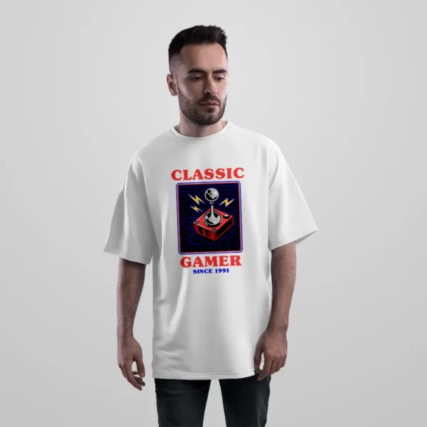 تیشرت اورسایز گیمینگ طرح دسته بازی Classic Gamer کد 15665