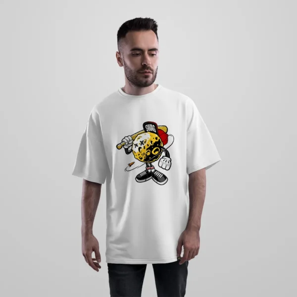 تیشرت اورسایز طرح کوکی کاراکتر بیسبال Swag کد 15841
