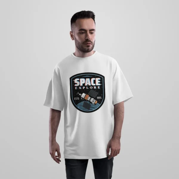 تیشرت اورسایز طرح ماهواره Space Explore کد 16459